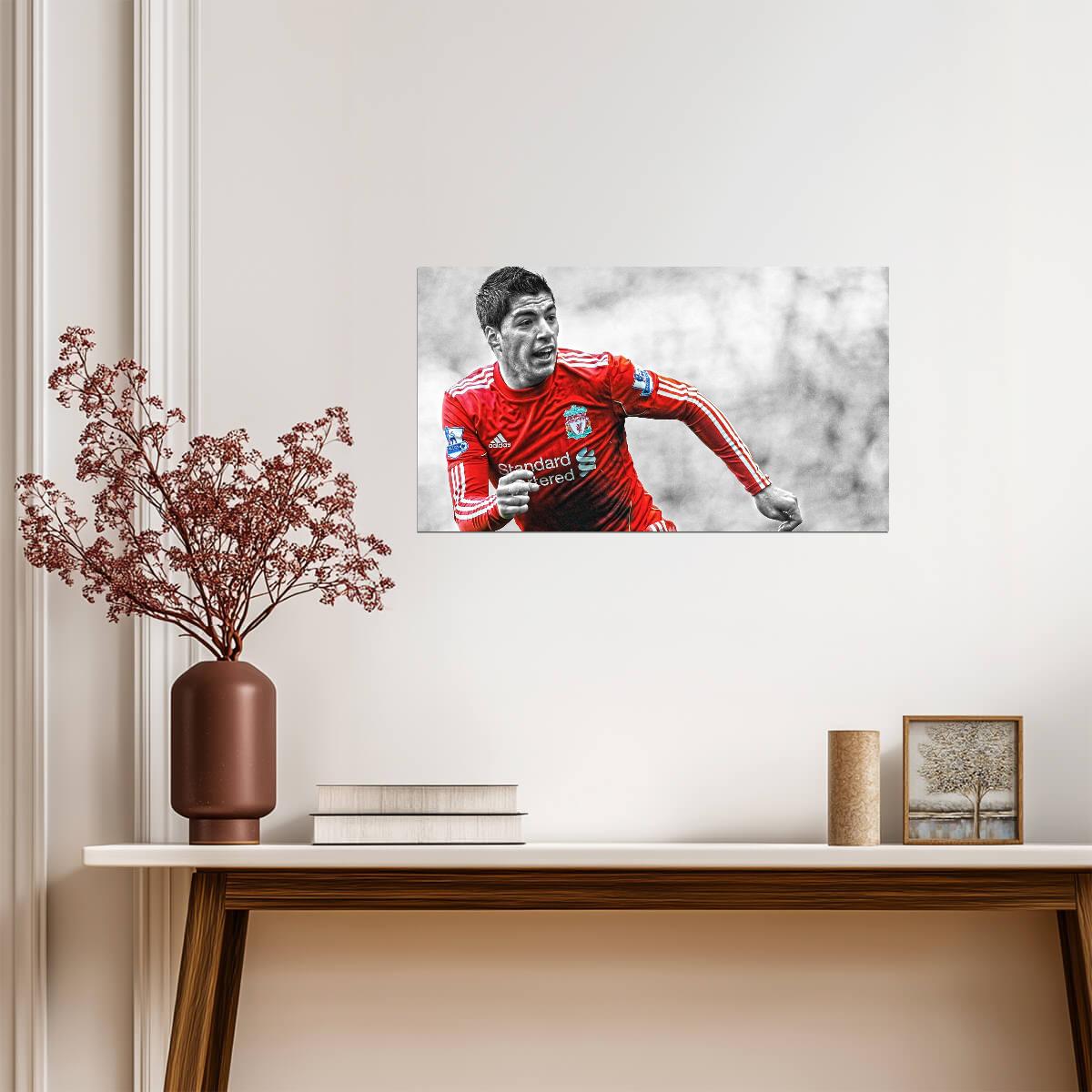 Luis Suarez Liverpool FC | Soccer Action Poster | Color Splash Sports Art - Sports Poster