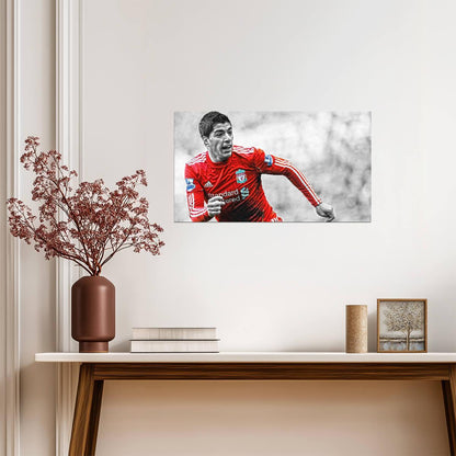 Luis Suarez Liverpool FC | Soccer Action Poster | Color Splash Sports Art - Sports Poster