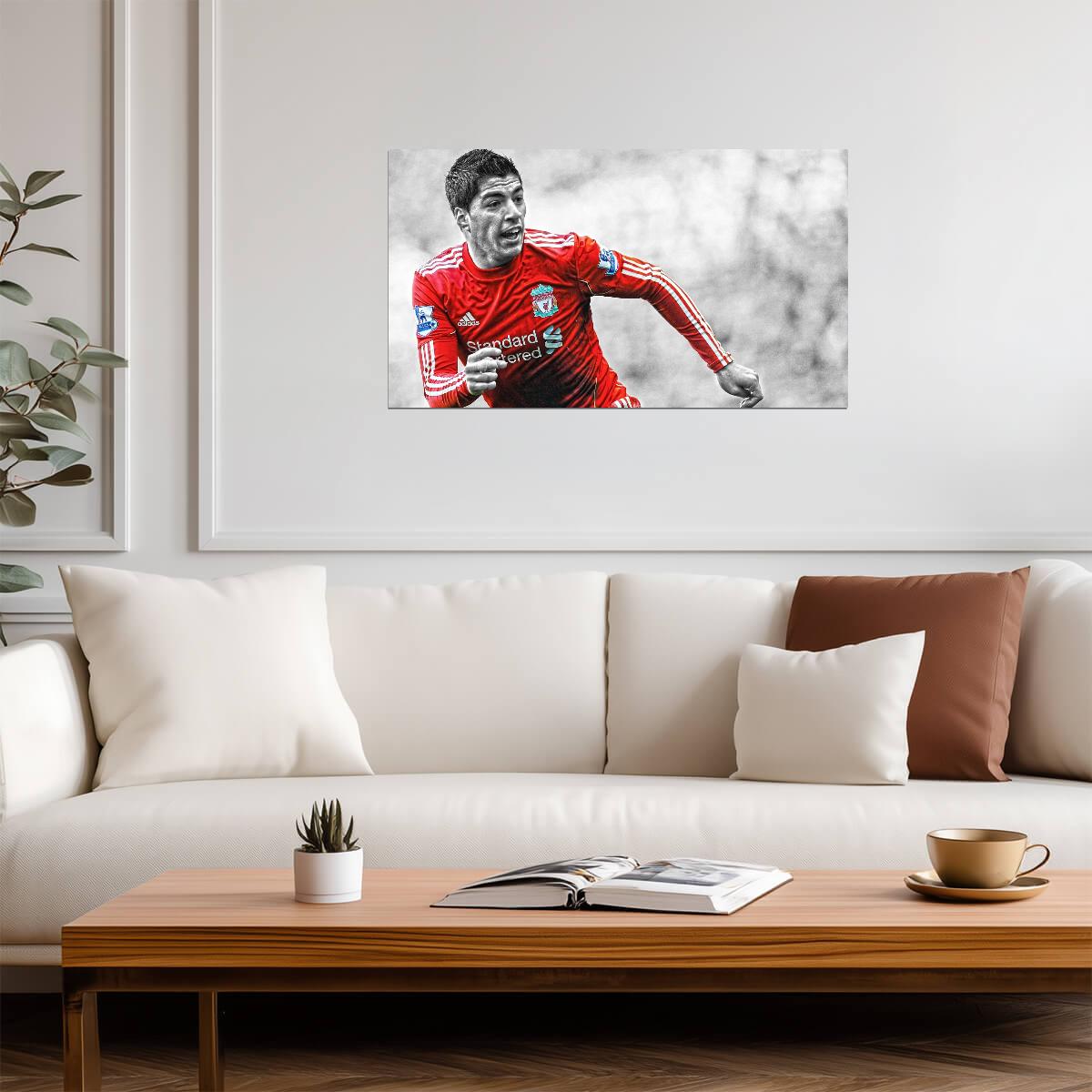 Luis Suarez Liverpool FC | Soccer Action Poster | Color Splash Sports Art - Sports Poster