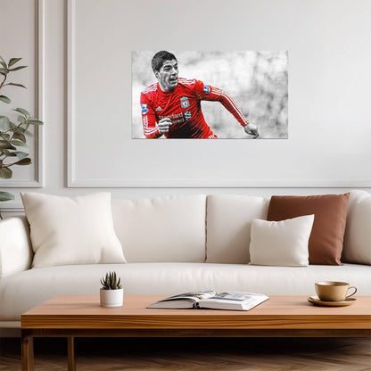 Luis Suarez Liverpool FC | Soccer Action Poster | Color Splash Sports Art - Sports Poster