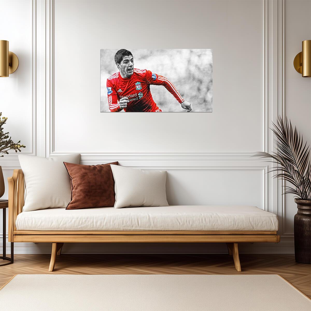 Luis Suarez Liverpool FC | Soccer Action Poster | Color Splash Sports Art - Sports Poster