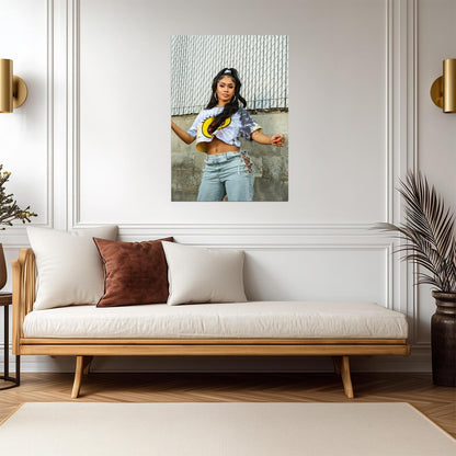Saweetie Tie Dye Crop Top | Hip Hop Artist Portrait | Female Rapper Poster - Music Poster