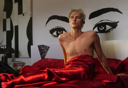 Machine Gun Kelly Red Silk Sheets | Shirtless Portrait | Pop Punk Music Poster - Music Poster