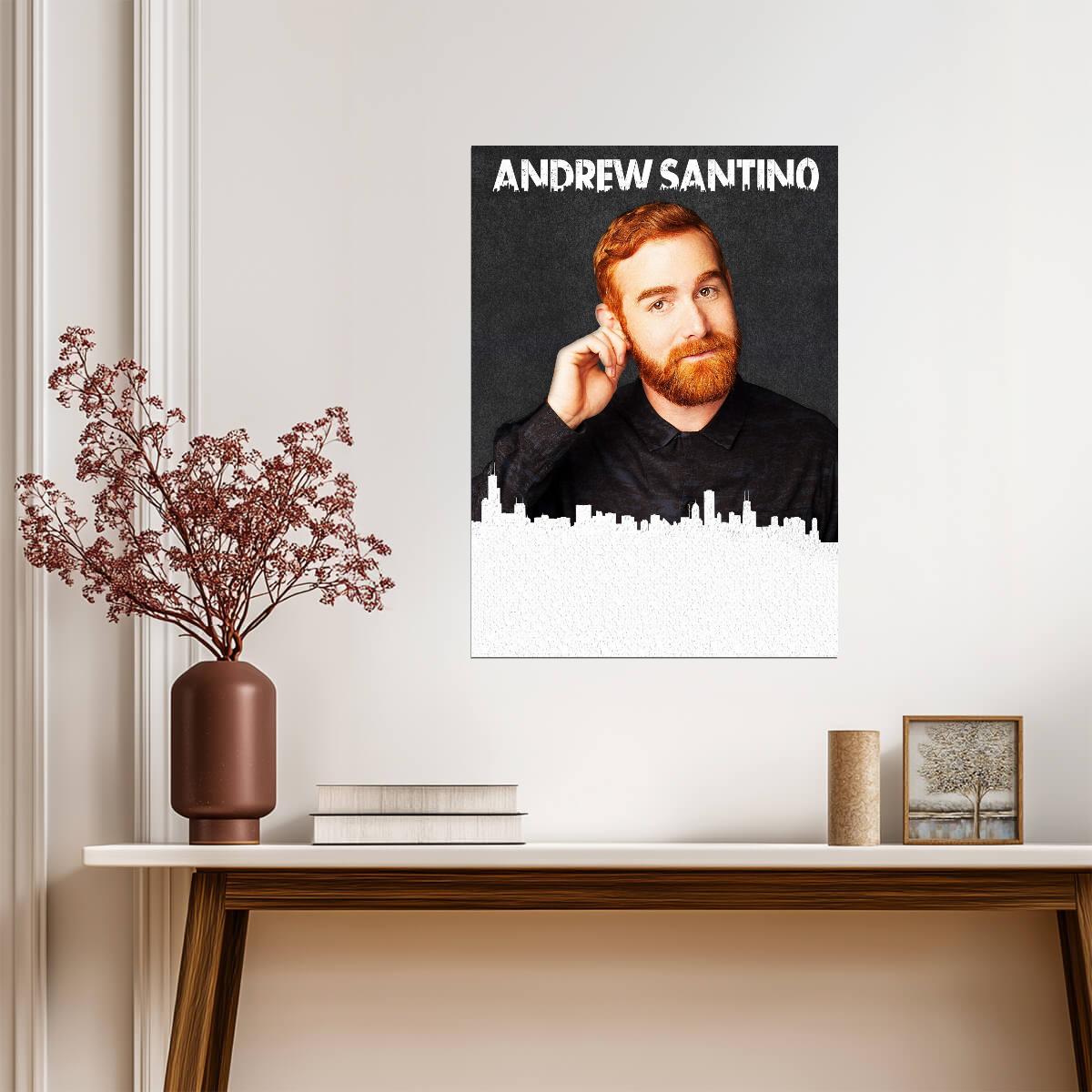 Andrew Santino | Podcast Host Art | Funny Gift Poster - Celebrities Poster