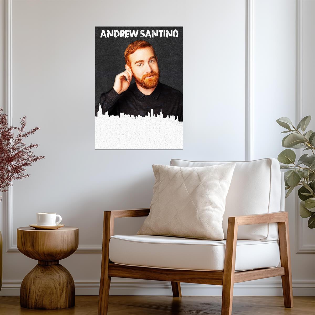 Andrew Santino | Podcast Host Art | Funny Gift Poster - Celebrities Poster