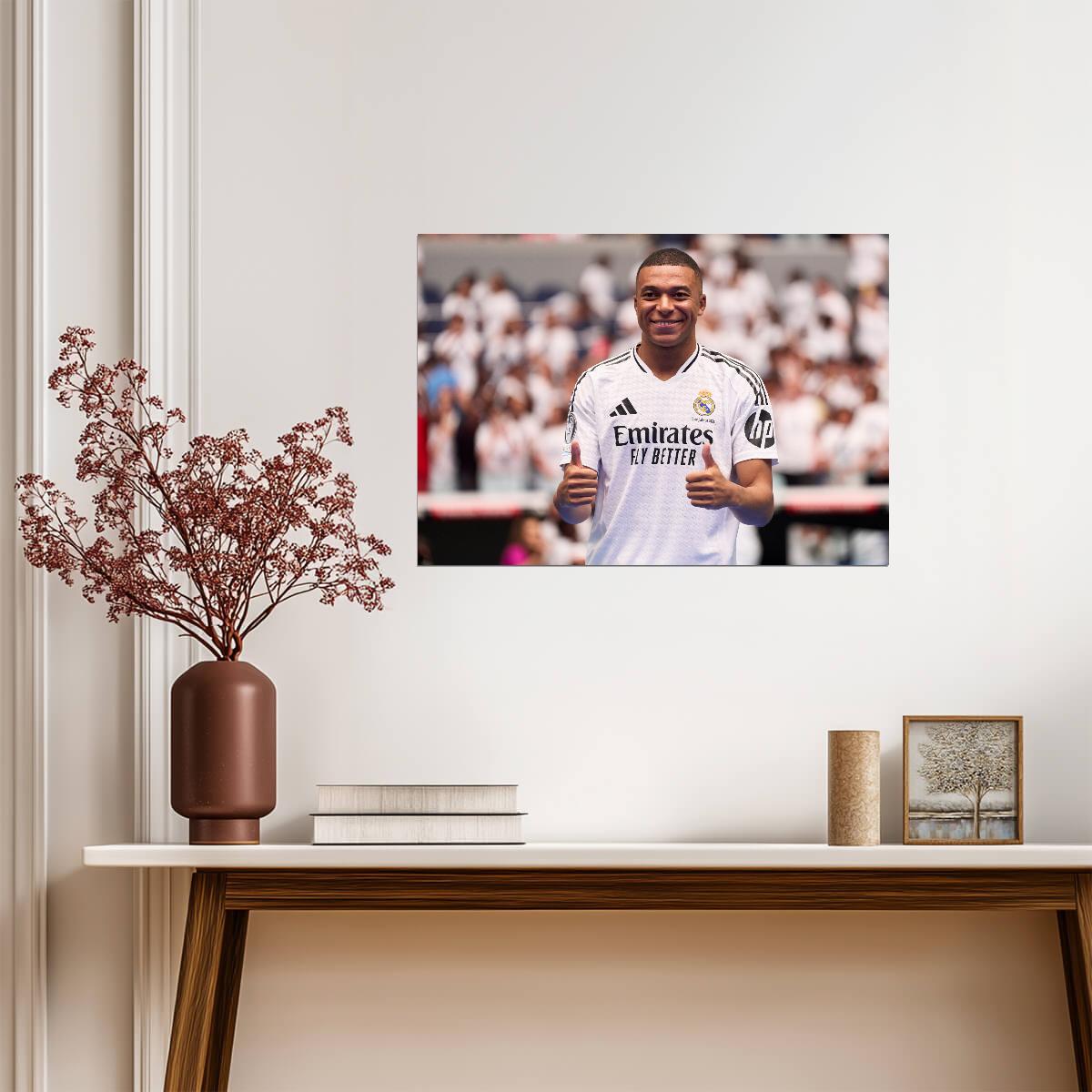Kylian Mbappé Real Madrid Presentation | Soccer Poster | Football Legend Art - Sports Poster