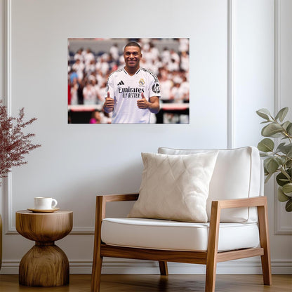 Kylian Mbappé Real Madrid Presentation | Soccer Poster | Football Legend Art - Sports Poster