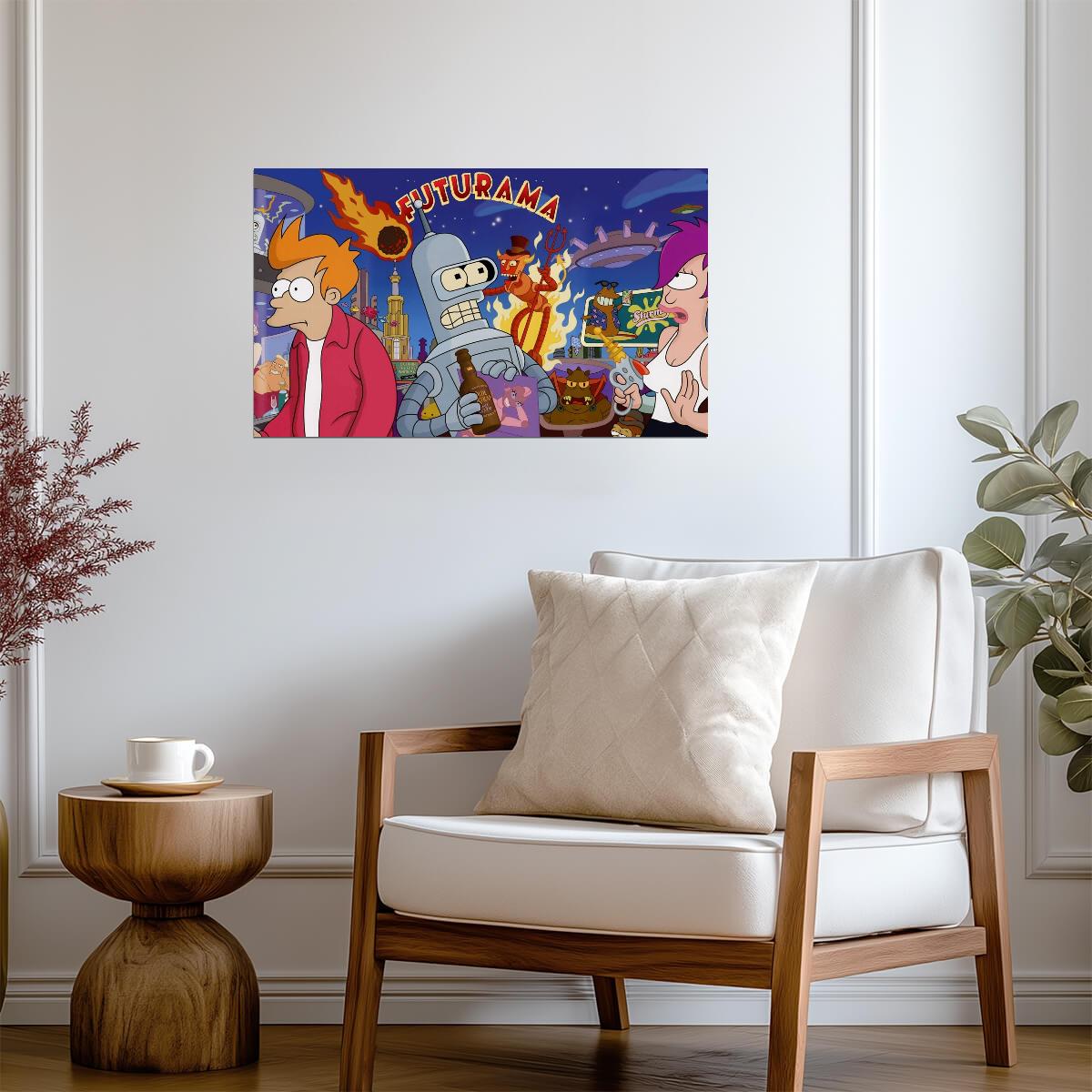 Futurama Characters Collage | Animated TV Show Poster | Sci-Fi Comedy Art - Movies & TV Poster