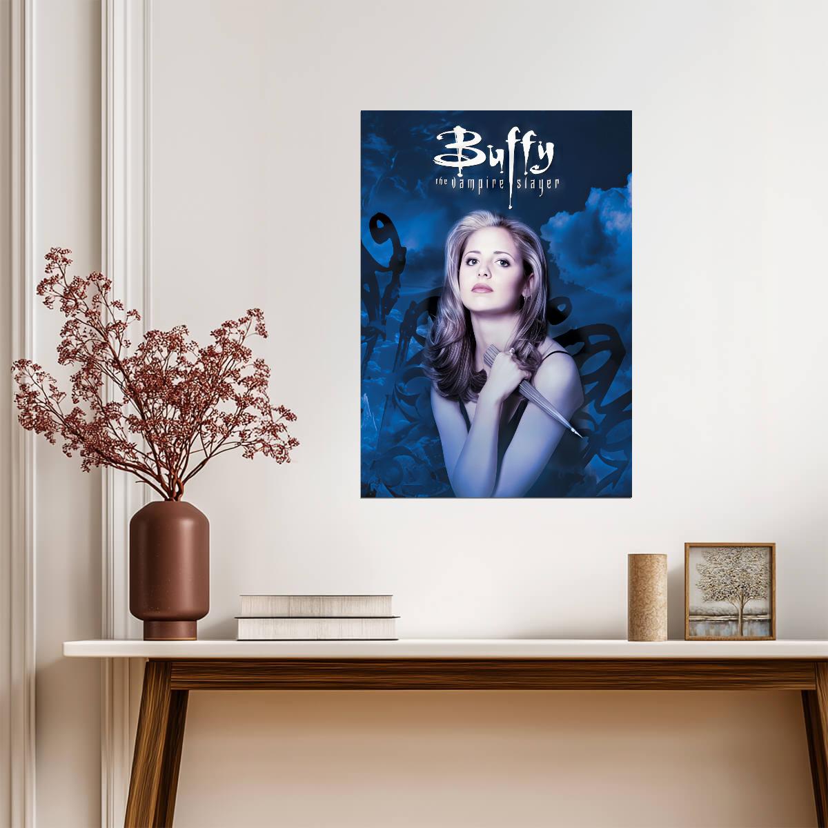 Buffy the Vampire Slayer TV Series Poster | Sarah Michelle Gellar with a Dagger - Movies & TV Poster