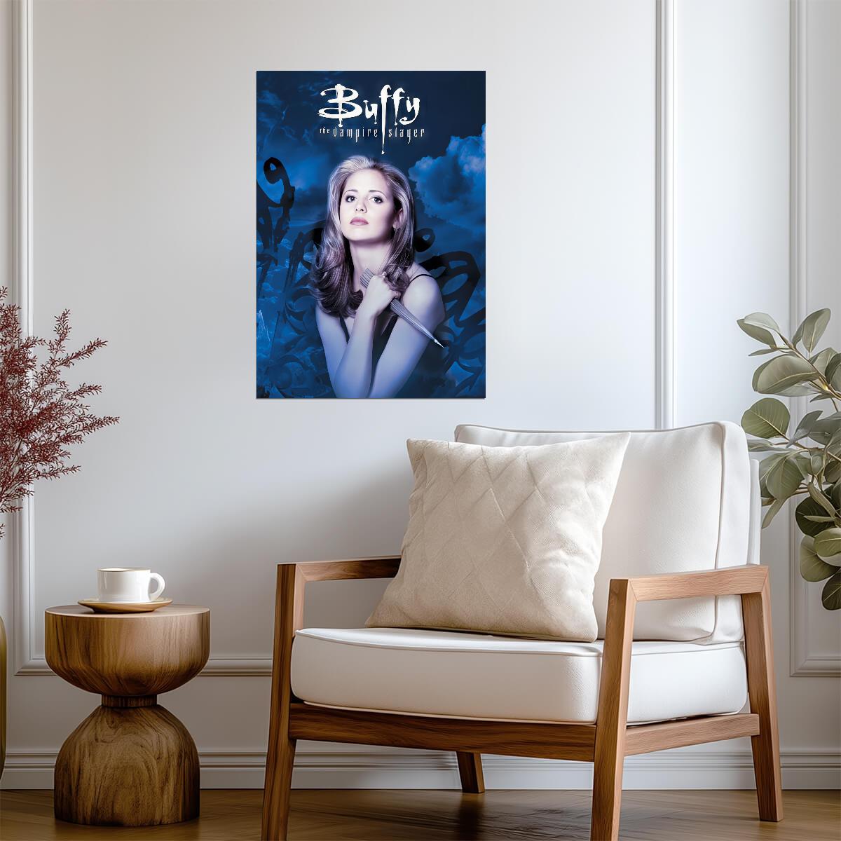 Buffy the Vampire Slayer TV Series Poster | Sarah Michelle Gellar with a Dagger - Movies & TV Poster