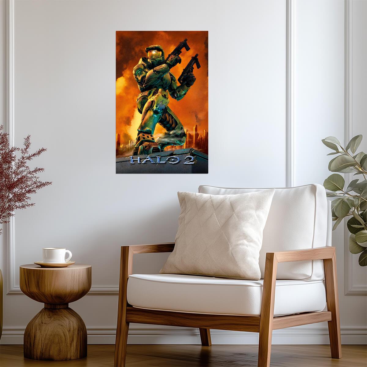 Halo 2 Poster | Master Chief | 2004 Game Cover Art - Video Games Poster