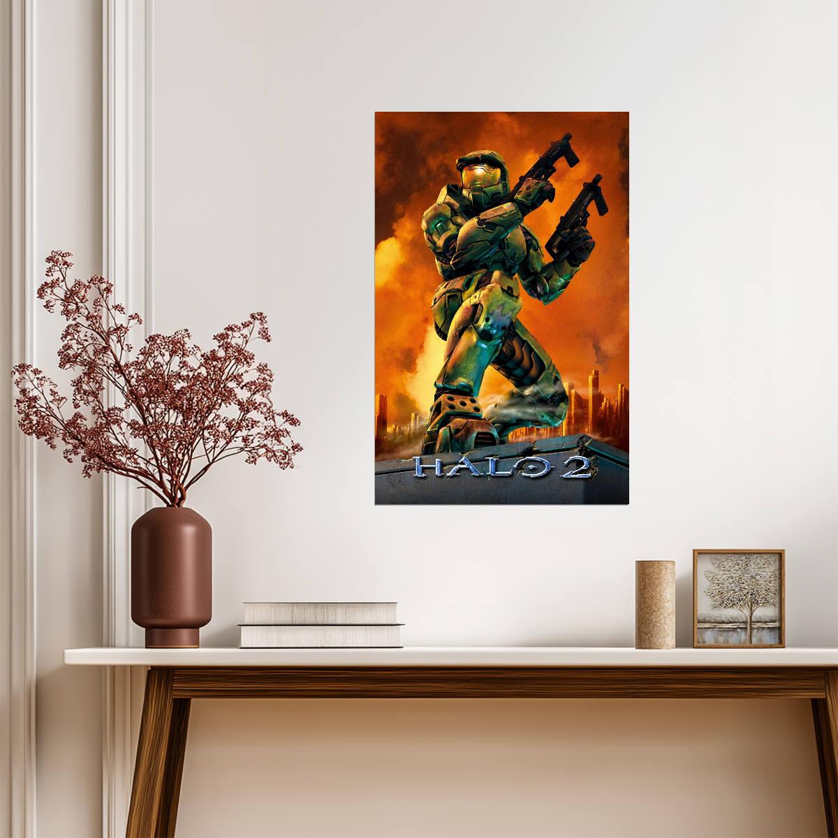 Halo 2 Poster | Master Chief | 2004 Game Cover Art - Video Games Poster