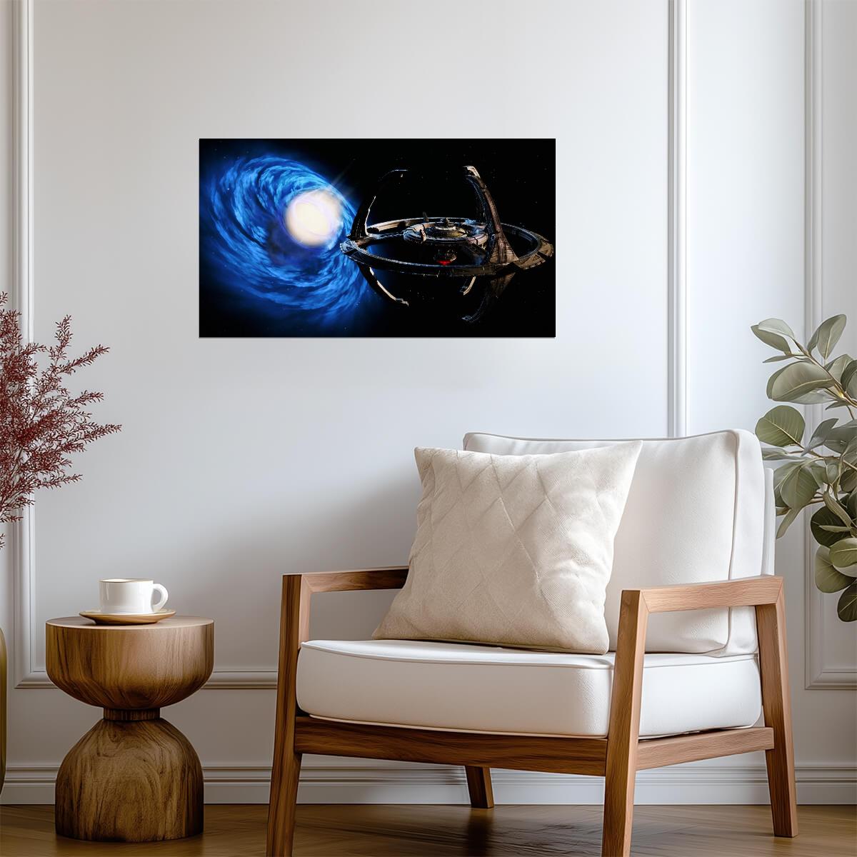 Star Trek Deep Space Nine TV Series Poster | Space Station Beside a Wormhole - Movies & TV Poster