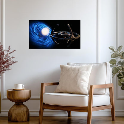 Star Trek Deep Space Nine TV Series Poster | Space Station Beside a Wormhole - Movies & TV Poster
