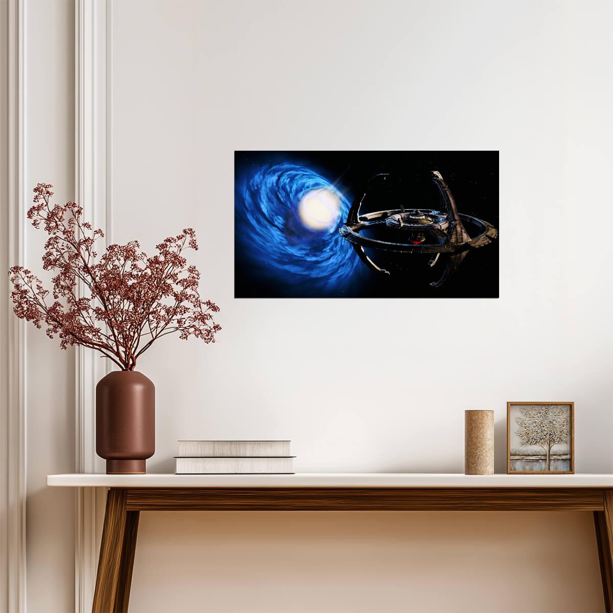 Star Trek Deep Space Nine TV Series Poster | Space Station Beside a Wormhole - Movies & TV Poster