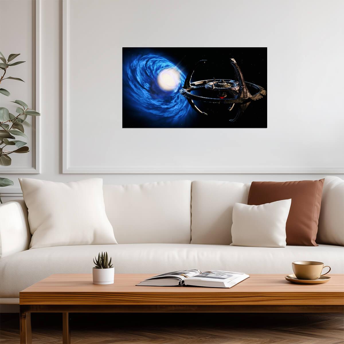 Star Trek Deep Space Nine TV Series Poster | Space Station Beside a Wormhole - Movies & TV Poster
