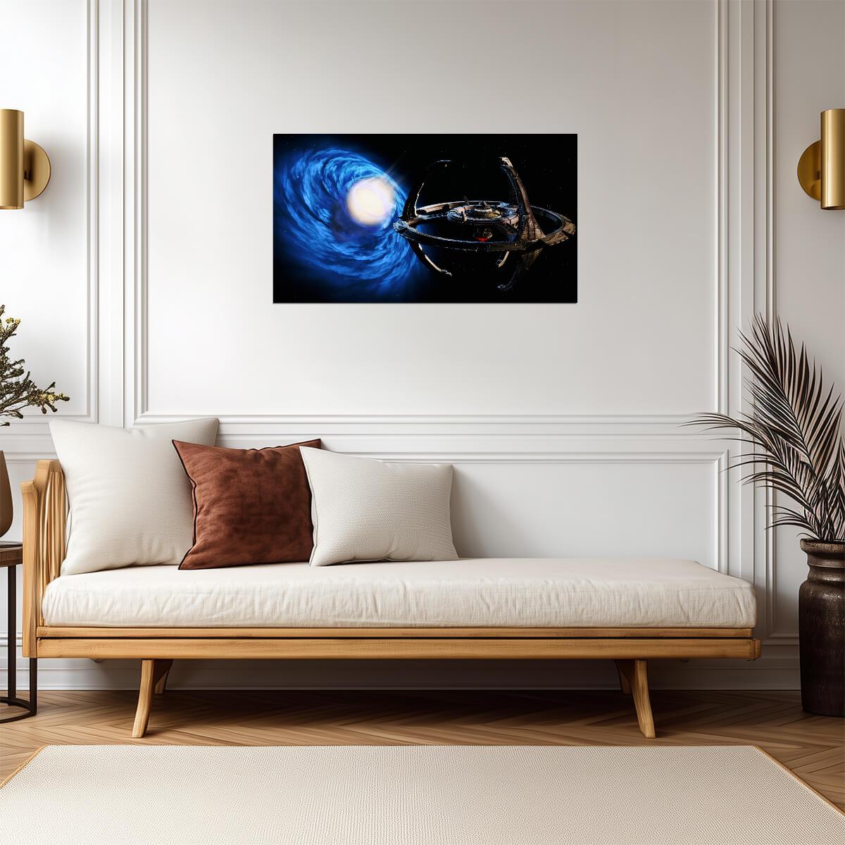 Star Trek Deep Space Nine TV Series Poster | Space Station Beside a Wormhole - Movies & TV Poster