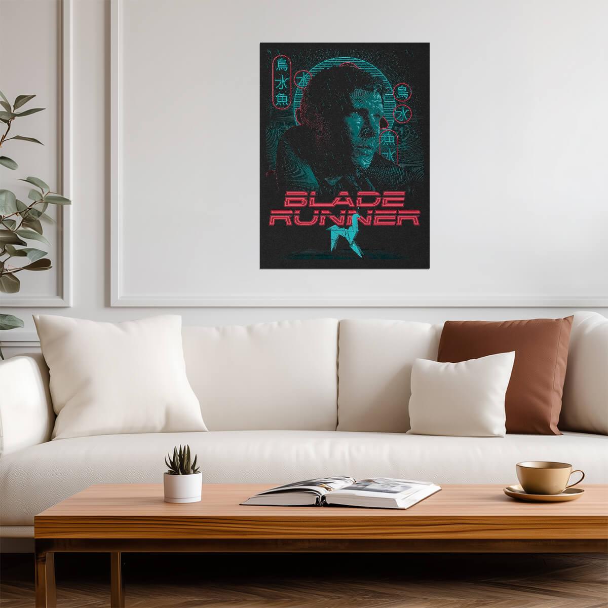 Blade Runner 1982 Movie Poster | Neon Rick Deckard Portrait - Movies & TV Poster
