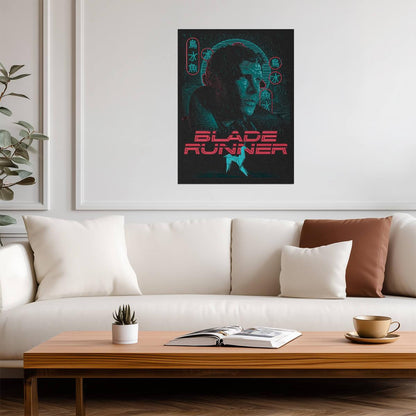 Blade Runner 1982 Movie Poster | Neon Rick Deckard Portrait - Movies & TV Poster