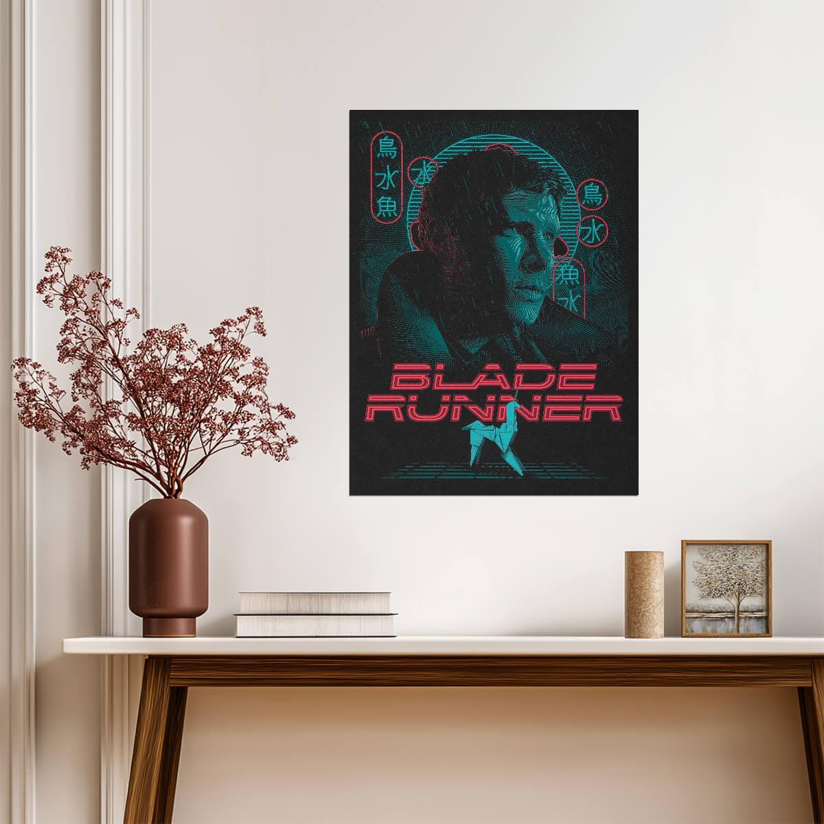 Blade Runner 1982 Movie Poster | Neon Rick Deckard Portrait - Movies & TV Poster