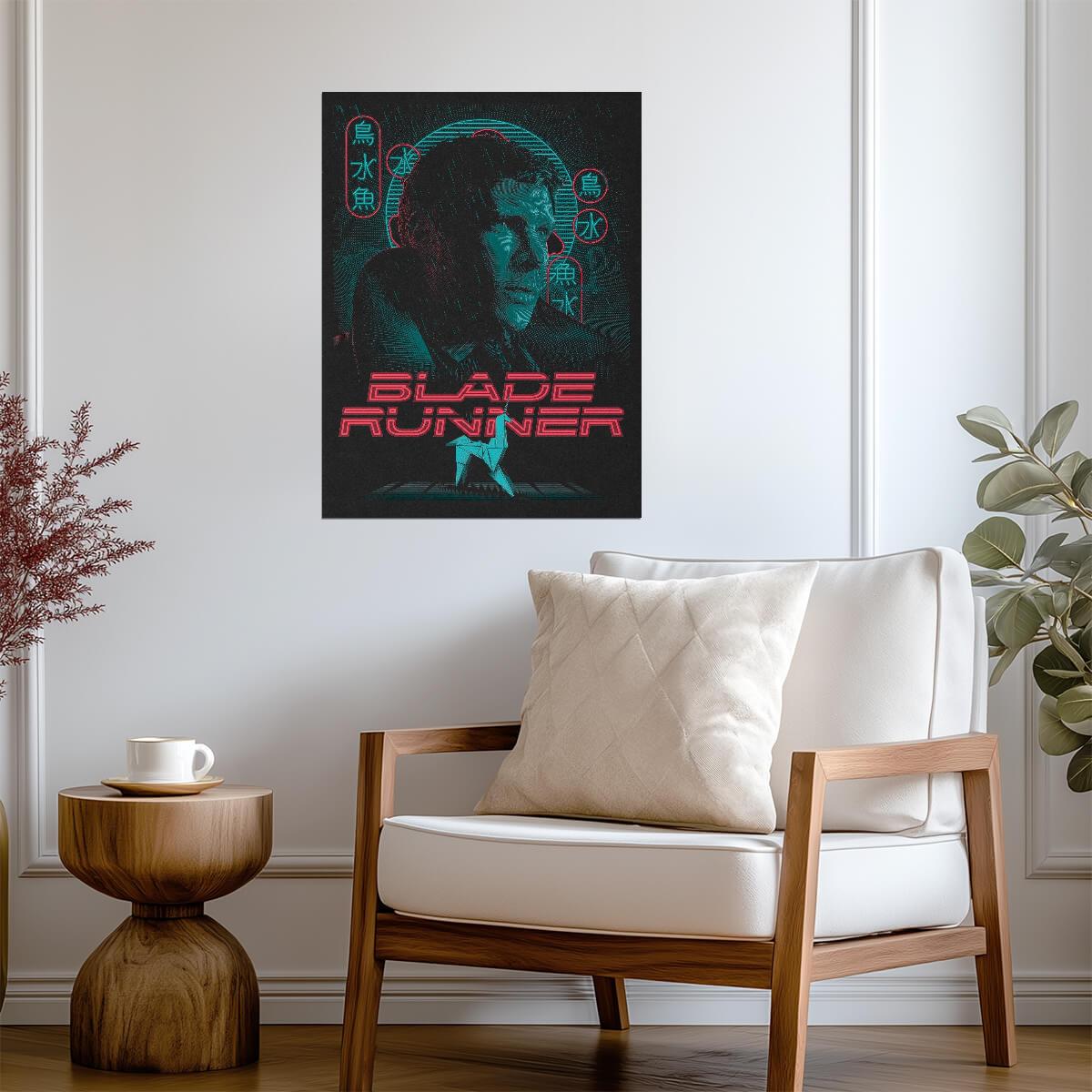 Blade Runner 1982 Movie Poster | Neon Rick Deckard Portrait - Movies & TV Poster
