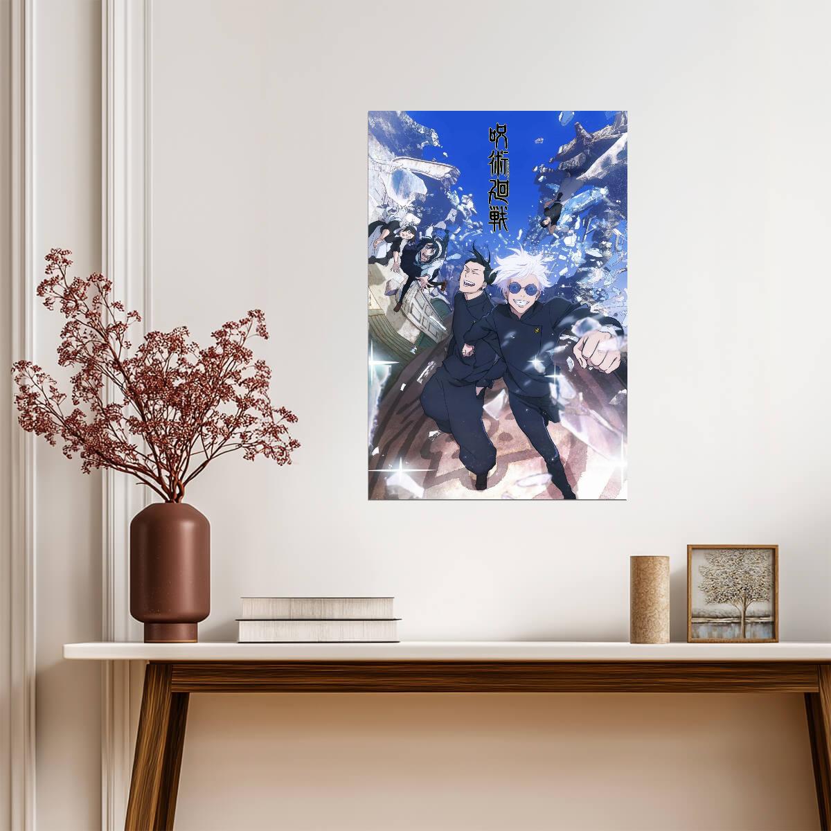 Jujutsu Kaisen Poster | Satoru Gojo and Suguru Geto Beneath a Blue Sky - Anime Poster