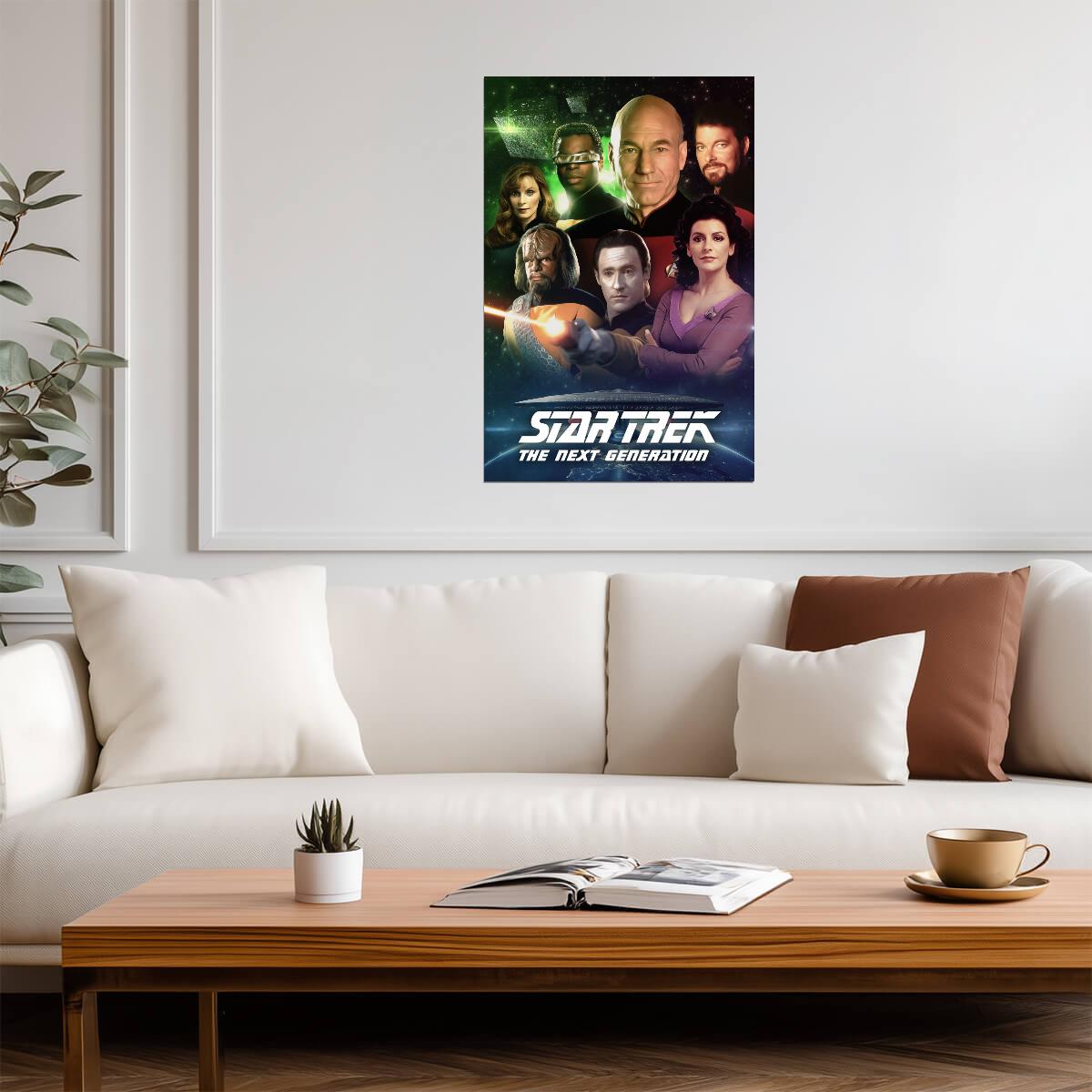 Star Trek The Next Generation TV Series Poster | Enterprise Crew Portrait Montage - Movies & TV Poster