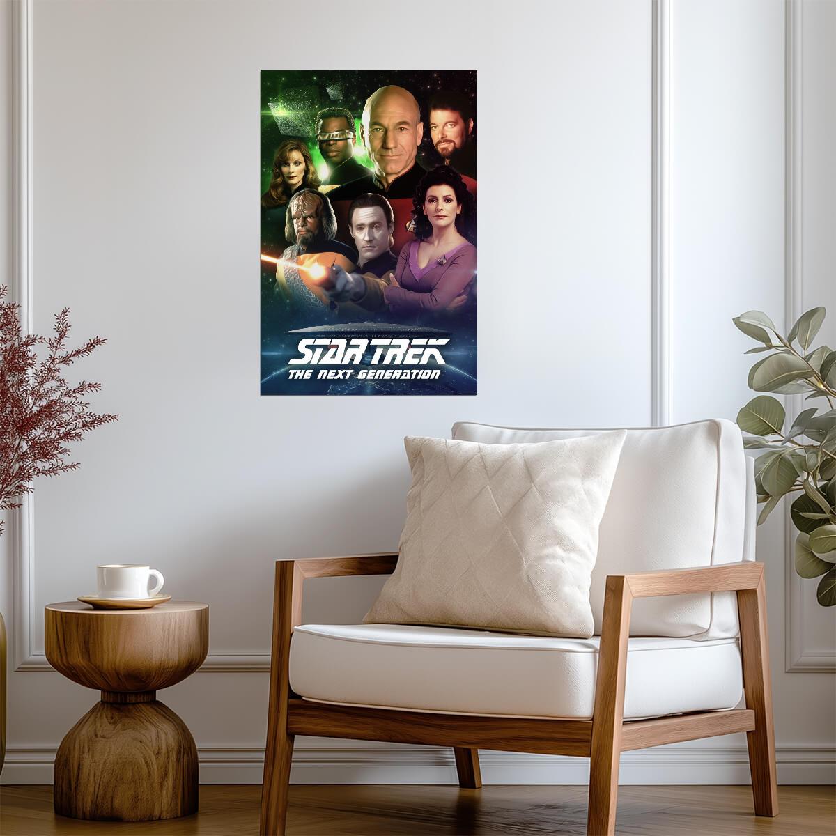 Star Trek The Next Generation TV Series Poster | Enterprise Crew Portrait Montage - Movies & TV Poster