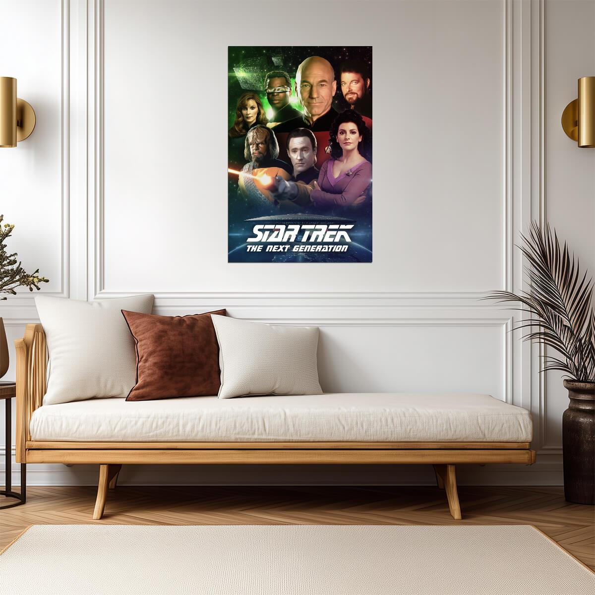 Star Trek The Next Generation TV Series Poster | Enterprise Crew Portrait Montage - Movies & TV Poster
