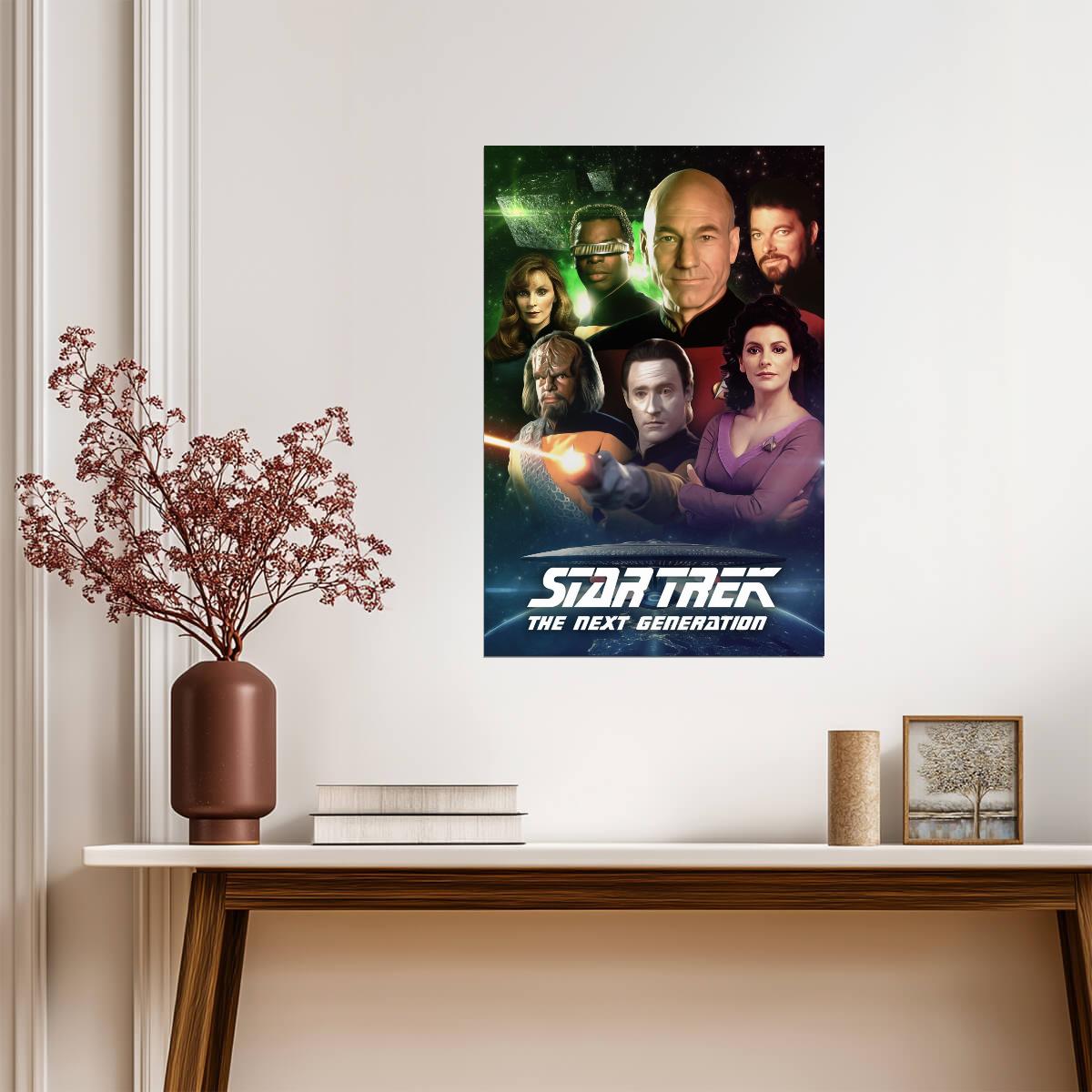 Star Trek The Next Generation TV Series Poster | Enterprise Crew Portrait Montage - Movies & TV Poster