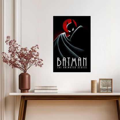 Batman The Animated Series Poster | Red Moon Silhouette - Movies & TV Poster