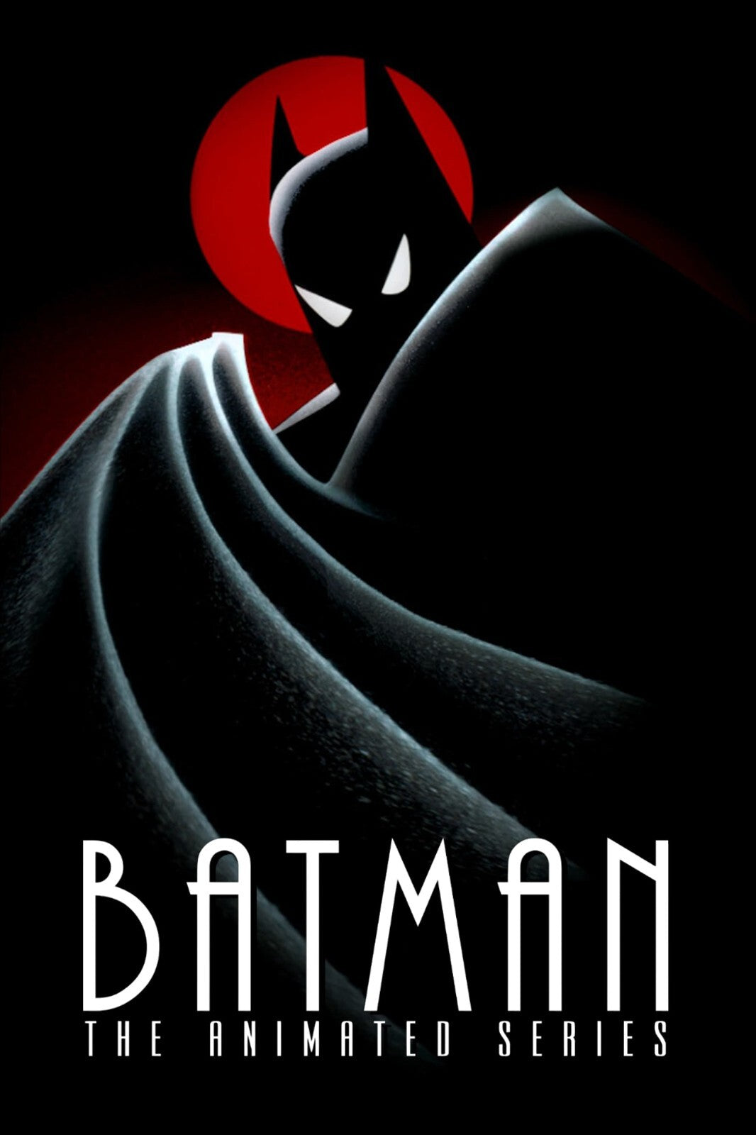 Batman The Animated Series Poster | Red Moon Silhouette - Movies & TV Poster