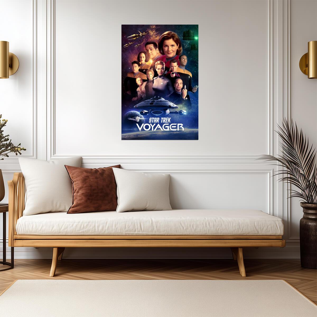 Star Trek Voyager TV Series Poster | Captain Janeway and Voyager Crew - Movies & TV Poster