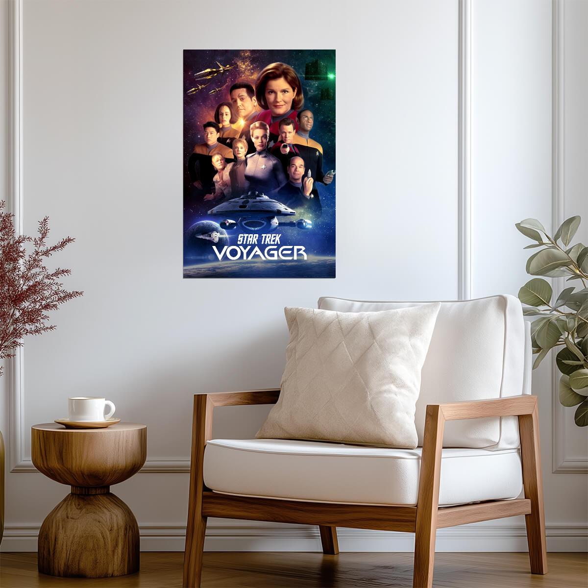 Star Trek Voyager TV Series Poster | Captain Janeway and Voyager Crew - Movies & TV Poster