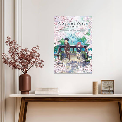 A Silent Voice Poster | Shoya and Shoko Cherry Blossom Anime Print - Anime Poster