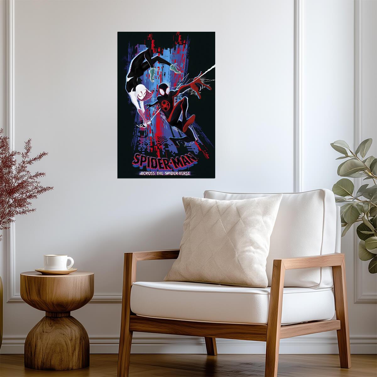 Spider-Man Across the Spider-Verse Movie Poster | Miles, Gwen and Spider-Man Noir Graphic - Movies & TV Poster