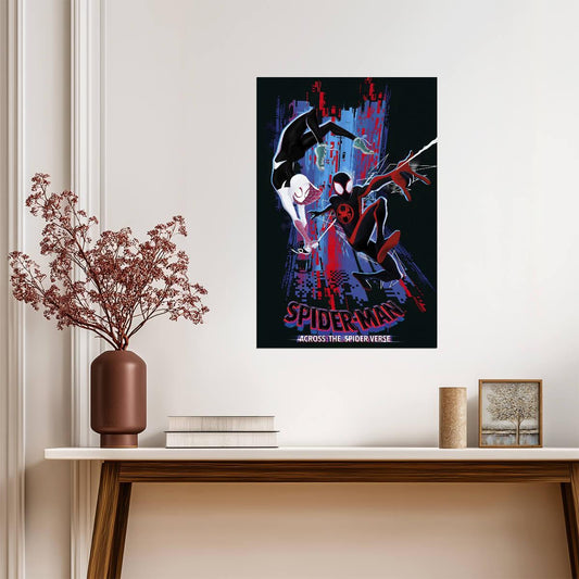 Spider-Man Across the Spider-Verse Movie Poster | Miles, Gwen and Spider-Man Noir Graphic - Movies & TV Poster