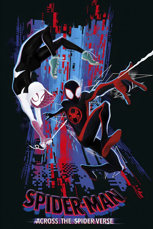 Spider-Man Across the Spider-Verse Movie Poster | Miles, Gwen and Spider-Man Noir Graphic - Movies & TV Poster
