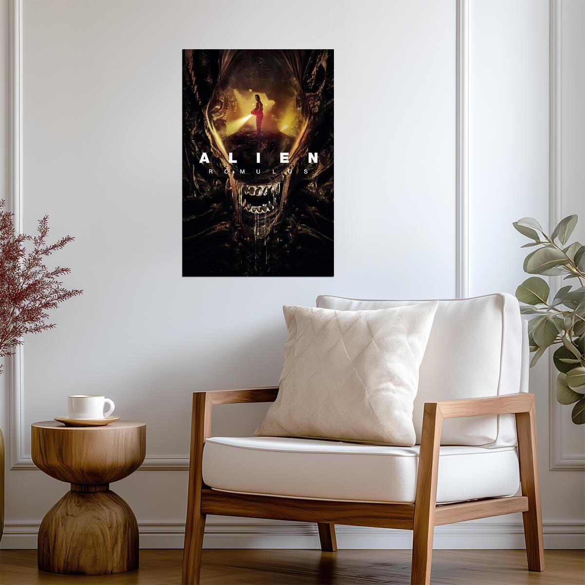 Alien Romulus Movie Poster | Xenomorph Mouth Collage Print - Movies & TV Poster