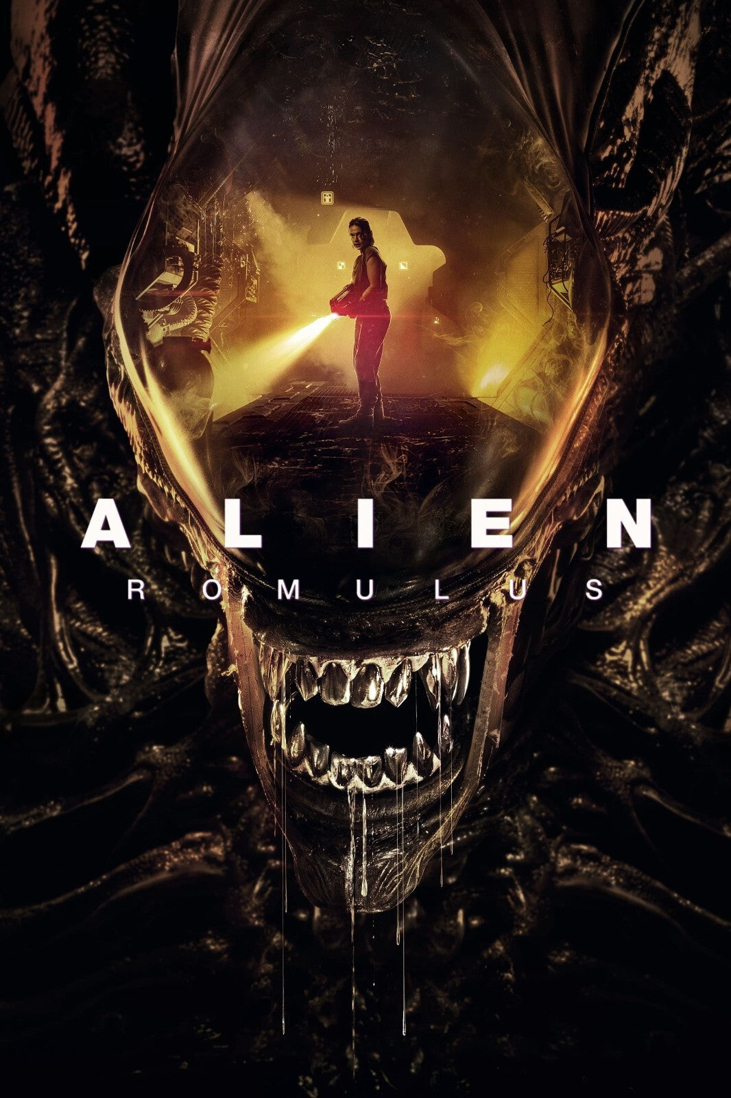 Alien Romulus Movie Poster | Xenomorph Mouth Collage Print - Movies & TV Poster