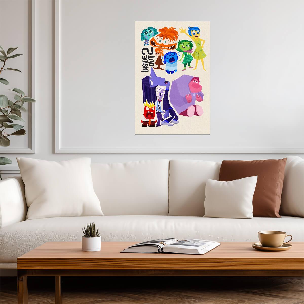 Inside Out 2 Movie Poster | Geometric Emotions Illustration - Movies & TV Poster