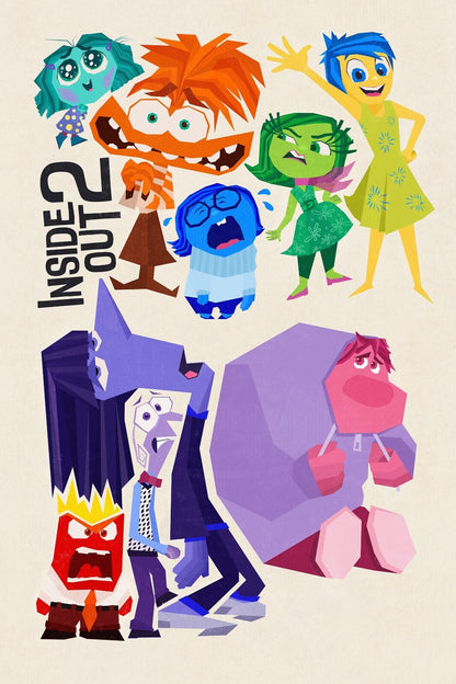 Inside Out 2 Movie Poster | Geometric Emotions Illustration - Movies & TV Poster