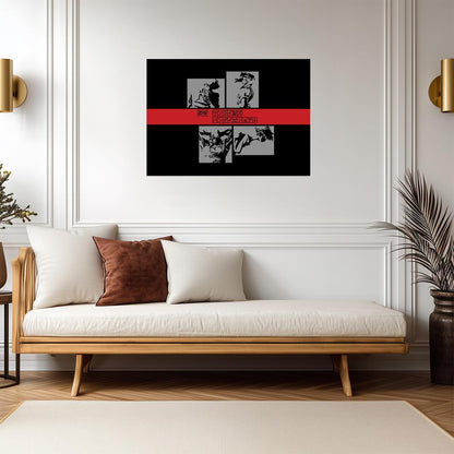 Cowboy Bebop Poster | Crew Portrait Panels in Black, White and Red - Anime Poster