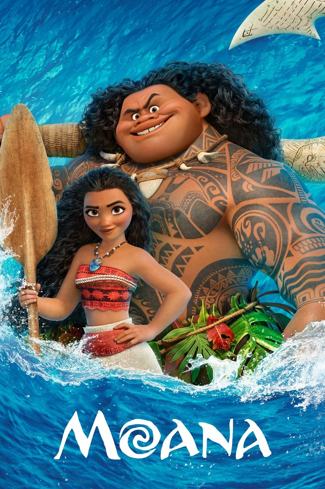 Moana 2016 Movie Poster | Moana and Maui behind the Waves - Movies & TV Poster