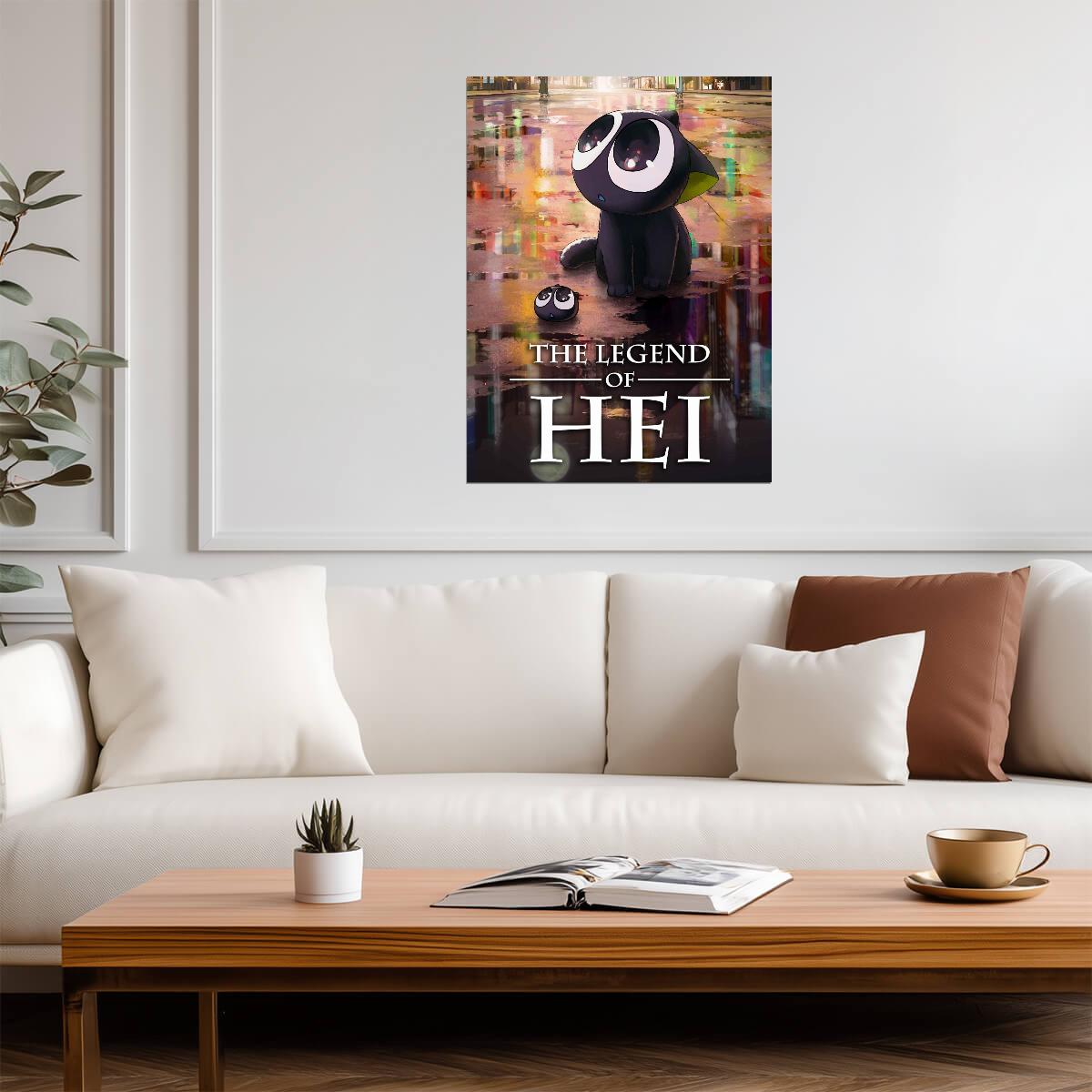 The Legend of Hei 2 Movie Poster | Hei and His Reflection in a Puddle - Anime Poster