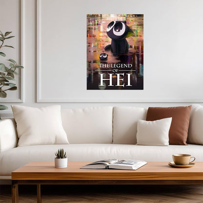 The Legend of Hei 2 Movie Poster | Hei and His Reflection in a Puddle - Anime Poster