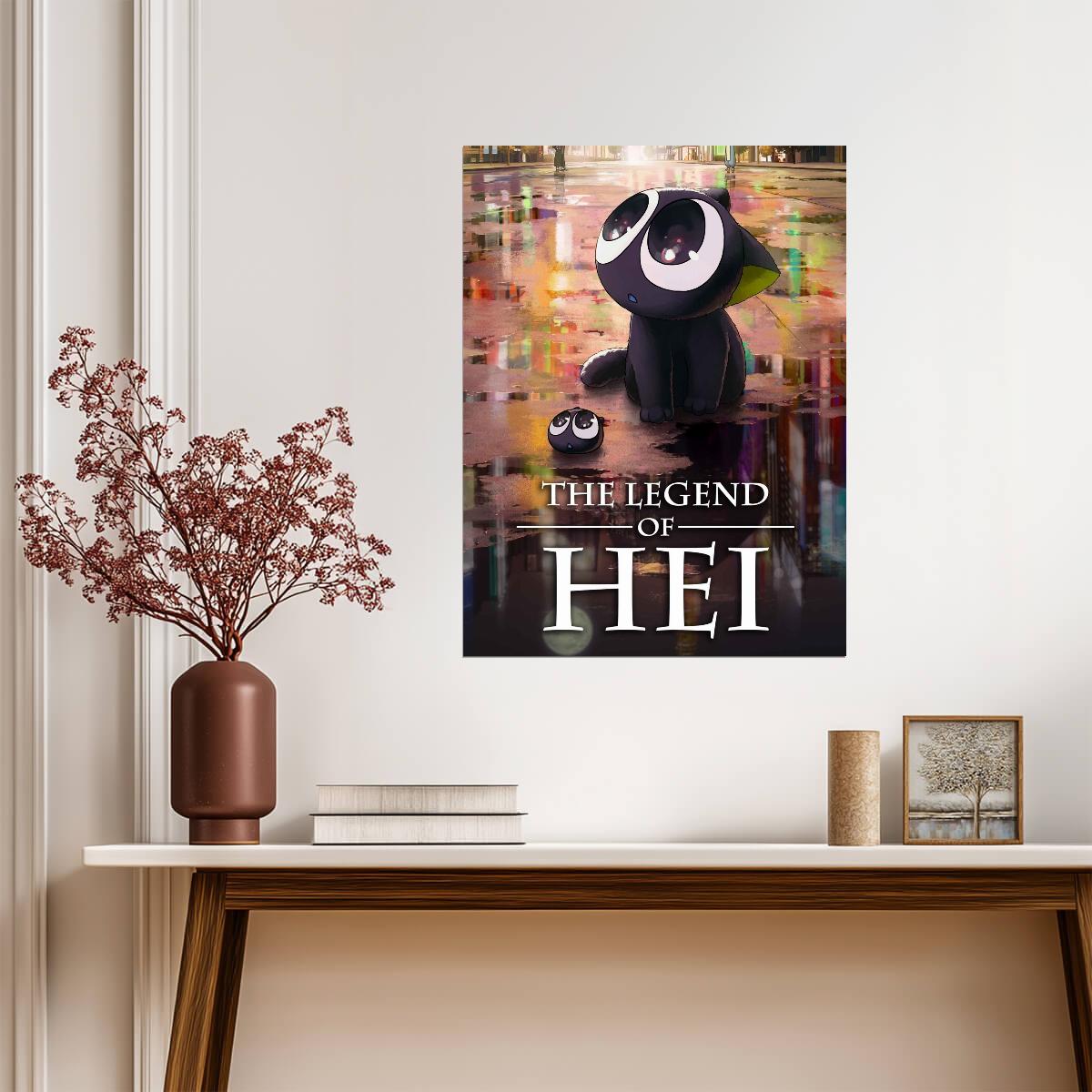The Legend of Hei 2 Movie Poster | Hei and His Reflection in a Puddle - Anime Poster