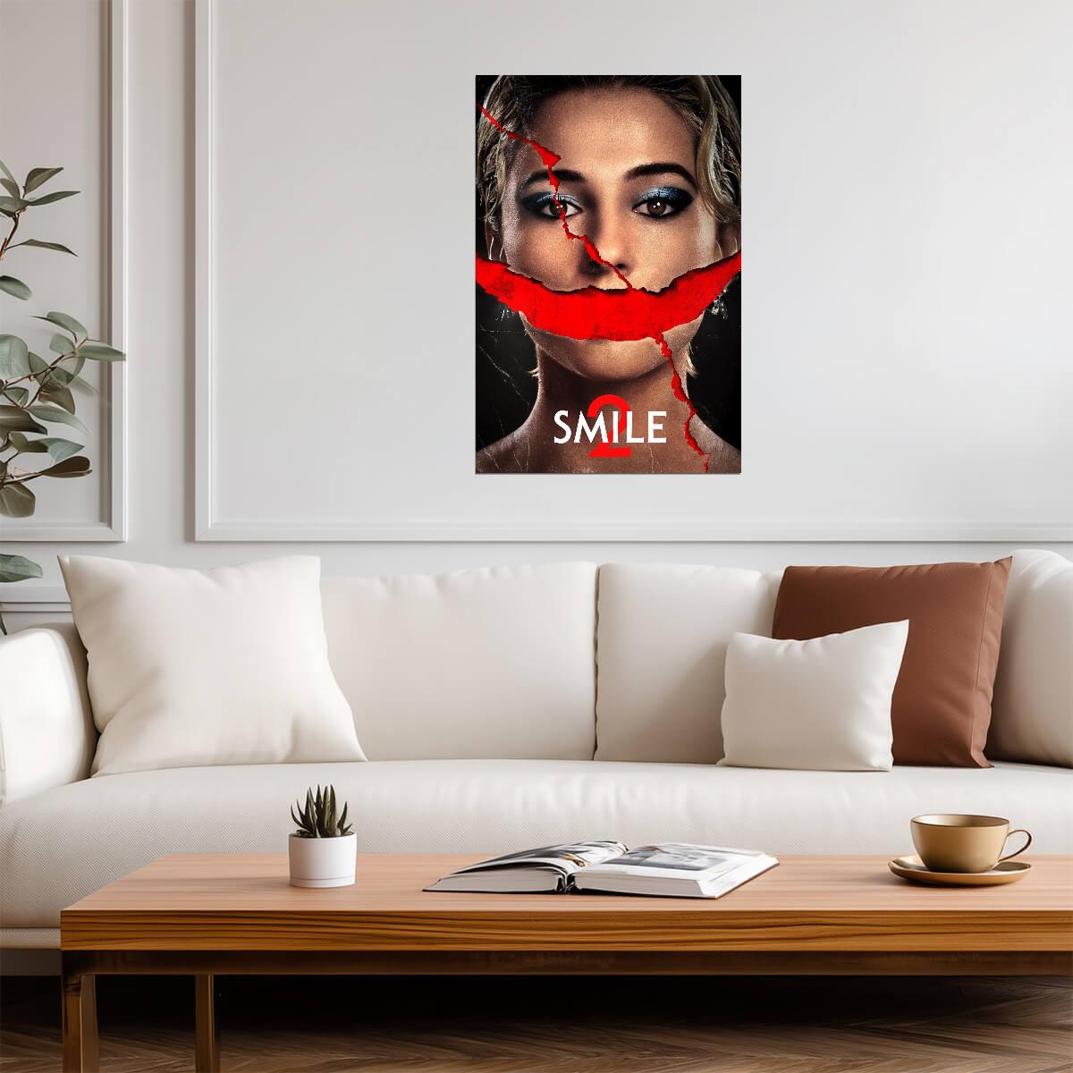 Smile 2 Movie Poster | Torn Face Portrait of Naomi Scott as Skye Riley - Movies & TV Poster