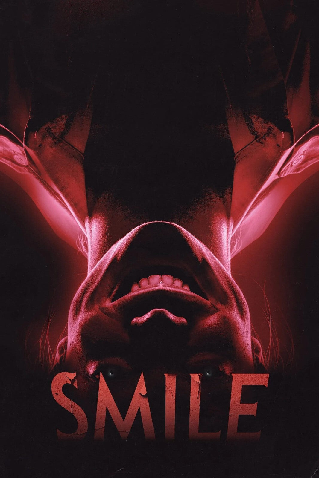 Smile 2022 Movie Poster | Upside-Down Grinning Face in Red Light - Movies & TV Poster