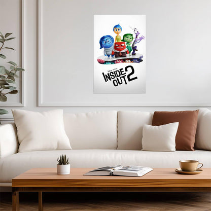 Inside Out 2 Movie Poster | Emotions Peeking through White Paper - Movies & TV Poster